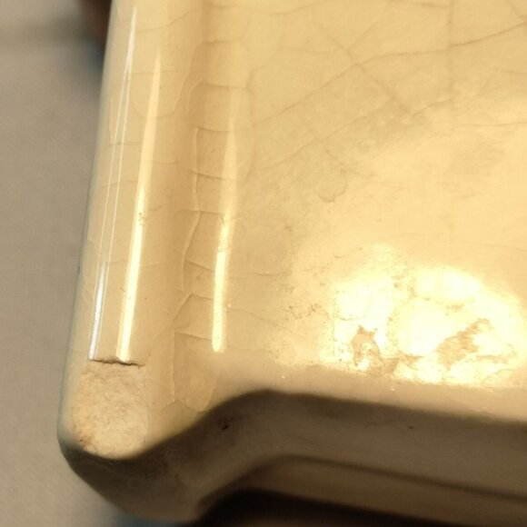 Ceramic Wheelbarrow Toothpick Holder Cart Tan Brown Handle Vintage 1950 MCM - Picture 9 of 9